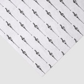 Music Motif Melting Treble Clef Black en White Tissuepapier (Detail)