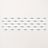 Music Motif Melting Treble Clef Black en White Yogamat (Achterkant (horizontaal))