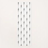 Music Motif Melting Treble Clef Black en White Yogamat (Voorkant)