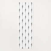 Music Motif Melting Treble Clef Black en White Yogamat (Achterkant)