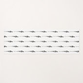 Music Motif Melting Treble Clef Black en White Yogamat (Voorkant (horizontaal))