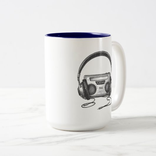 Music Mug Tweekleurige Koffiemok (Voorkant rechts)