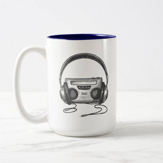 Music Mug Tweekleurige Koffiemok (Links)