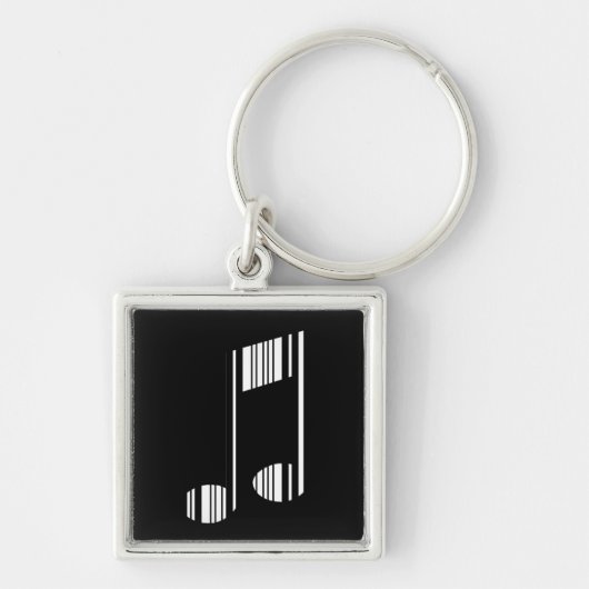 MUSIC NOTE BAR CODE Muziektreincodepatroon Sleutelhanger (Voorkant)