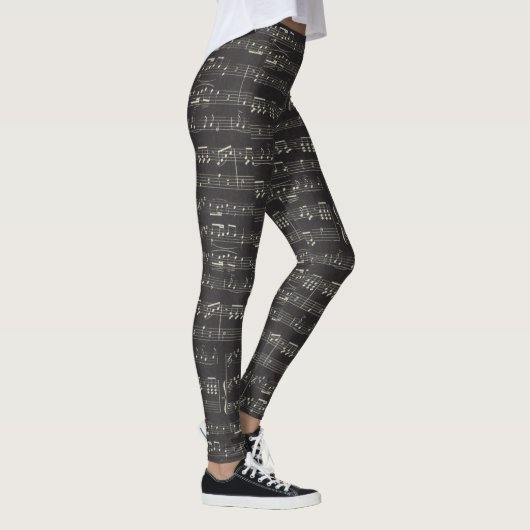 Music Note Black Leggings (Rechts)