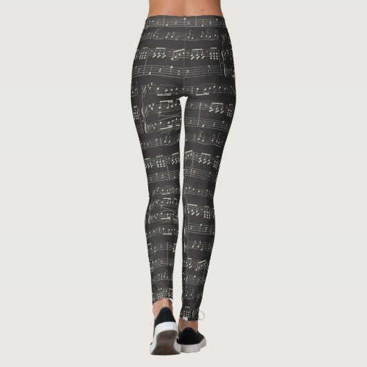Music Note Black Leggings (Achterkant)