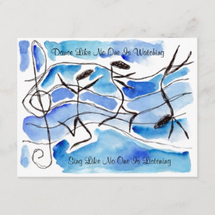 Music Note Dancers Dance Sing Party INVITATION Kaart