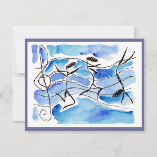 Music Note Dancers- of partijinformatie Kaart (Voorkant)