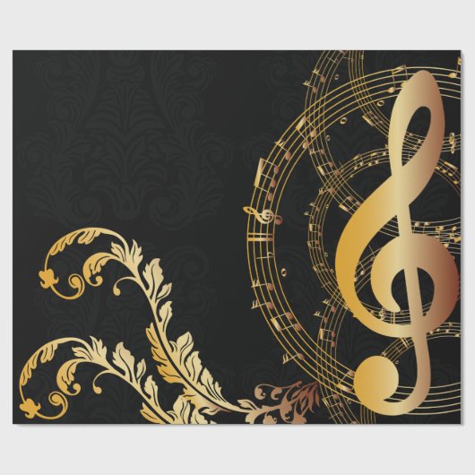 Music Note elegante luxe Cadeaupapier (Vlak)