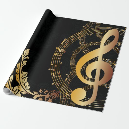 Music Note elegante luxe Cadeaupapier (Uitgerold)