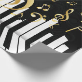 Music Note elegante Luxe piano toetsen Cadeaupapier (Hoek)