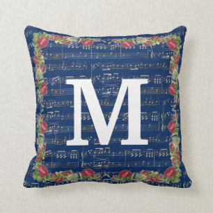 Music Note Flower Sierkussen 16 x 16 inch