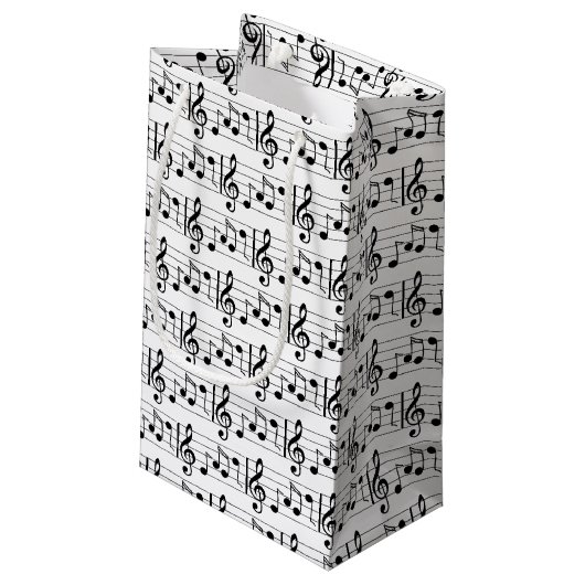Music Note Gift Bag Klein Cadeauzakje (Achterkant Gekanteld)