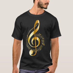 Music Note Gold Treble Clef Symbol T voor T-shirt