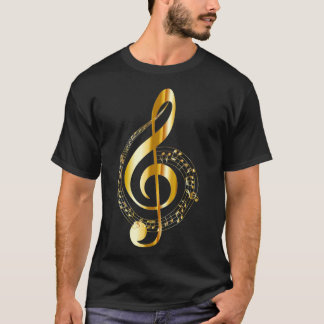 Music Note Gold Treble Clef Symbol T voor T-shirt