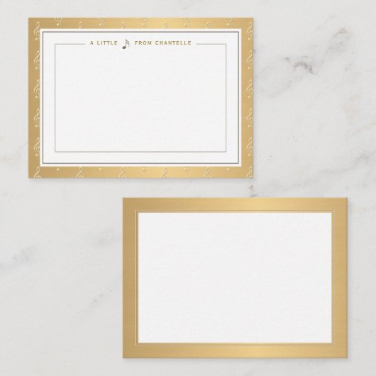 Music Note Kaart met reliëf Treble Clef Notitiekaartje (Voorkant / Achterkant)