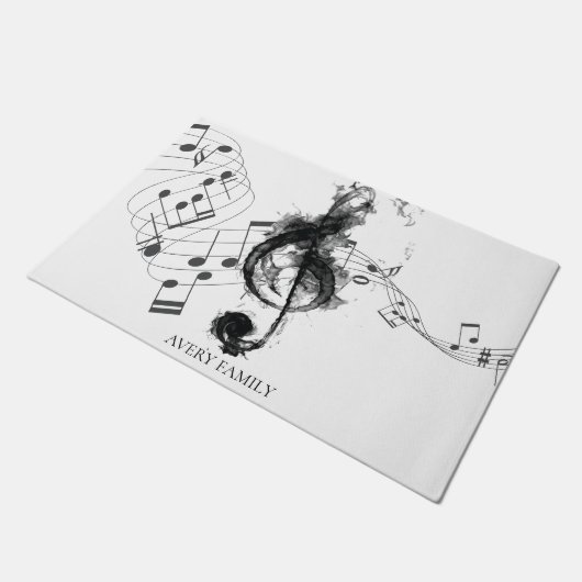 Music Note Luxe gepersonaliseerd Deurmat (Schuin)