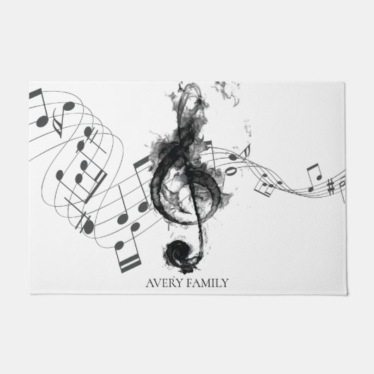 Music Note Luxe gepersonaliseerd Deurmat (Voorkant)