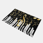 Music Note Luxe Gouden pianotoetsen Deurmat (Schuin)