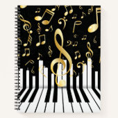 Music Note Luxe Royal piano toetsen Notitieboek (Voorkant)