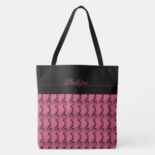 Music Note Monogrammed Canvas tas