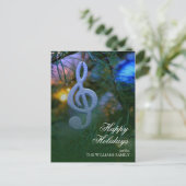 Music Note-Ornament op Tree Feestdagenkaart (Staand voorkant)