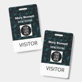 Music Note Pattern Lanyard | Event Badge Holder |  (Voor- en achterkant)