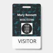 Music Note Pattern Lanyard | Event Badge Holder |  (Achterkant)