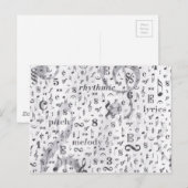 Music Note Pattern Music Theme Briefkaart (Voorkant / Achterkant)