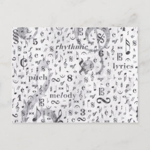 Music Note Pattern Music Theme Briefkaart
