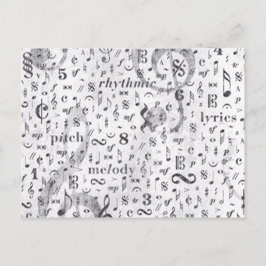 Music Note Pattern Music Theme Briefkaart (Voorkant)