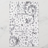 Music Note Pattern Music Theme Briefpapier (Voorkant)
