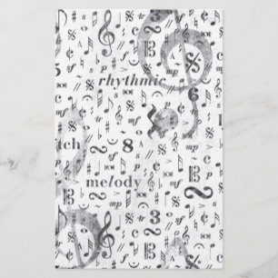 Music Note Pattern Music Theme Briefpapier