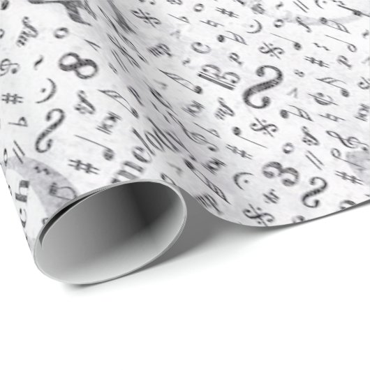 Music Note Pattern Music Theme Cadeaupapier (Rol Hoek)