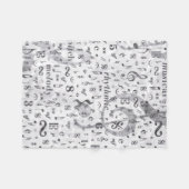 Music Note Pattern Music Theme Fleece Deken (Voorkant (Horizontaal))