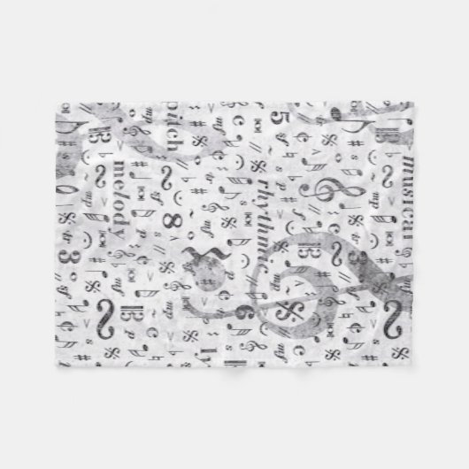Music Note Pattern Music Theme Fleece Deken (Voorkant (Horizontaal))