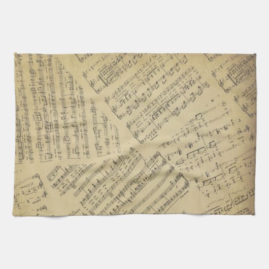 Music Note Pattern Music Theme Kitchen Towel Theedoek (Horizontaal)
