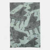 Music Note Pattern Music Theme Kitchen Towel Theedoek (Verticaal)