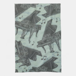 Music Note Pattern Music Theme Kitchen Towel Theedoek