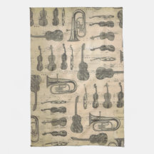 Music Note Pattern Music Theme Kitchen Towel