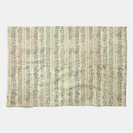 Music Note Pattern Music Theme Kitchen Towel Theedoek (Horizontaal)