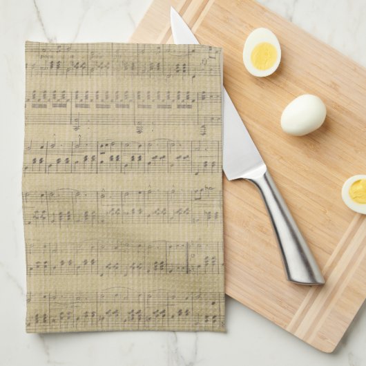 Music Note Pattern Music Theme Kitchen Towel Theedoek (Quarter Fold)