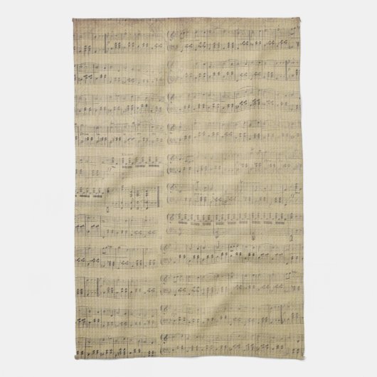 Music Note Pattern Music Theme Kitchen Towel Theedoek (Verticaal)