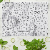 Music Note Pattern Music Theme Kitchen Towel Theedoek (Gevouwen)