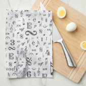 Music Note Pattern Music Theme Kitchen Towel Theedoek (Quarter Fold)
