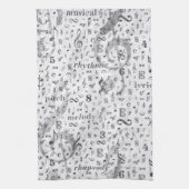 Music Note Pattern Music Theme Kitchen Towel Theedoek (Verticaal)