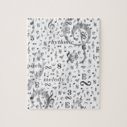 Music Note Pattern Music Theme Legpuzzel (Verticaal)