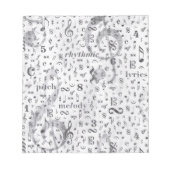 Music Note Pattern Music Theme Notitieblok (Voorkant)