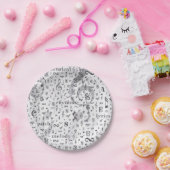 Music Note Pattern Music Theme Papieren Bordje (Feest)