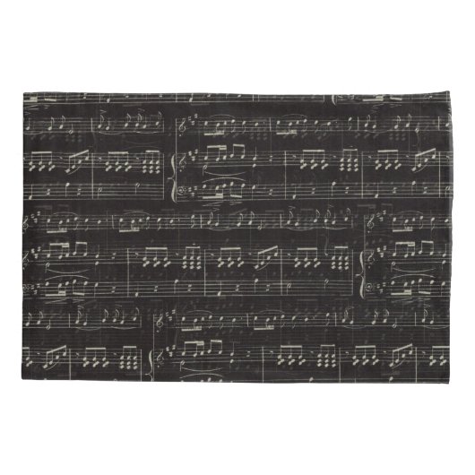 Music Note Pattern Music Theme Pillow Hoesje Kussensloop (Achterkant)